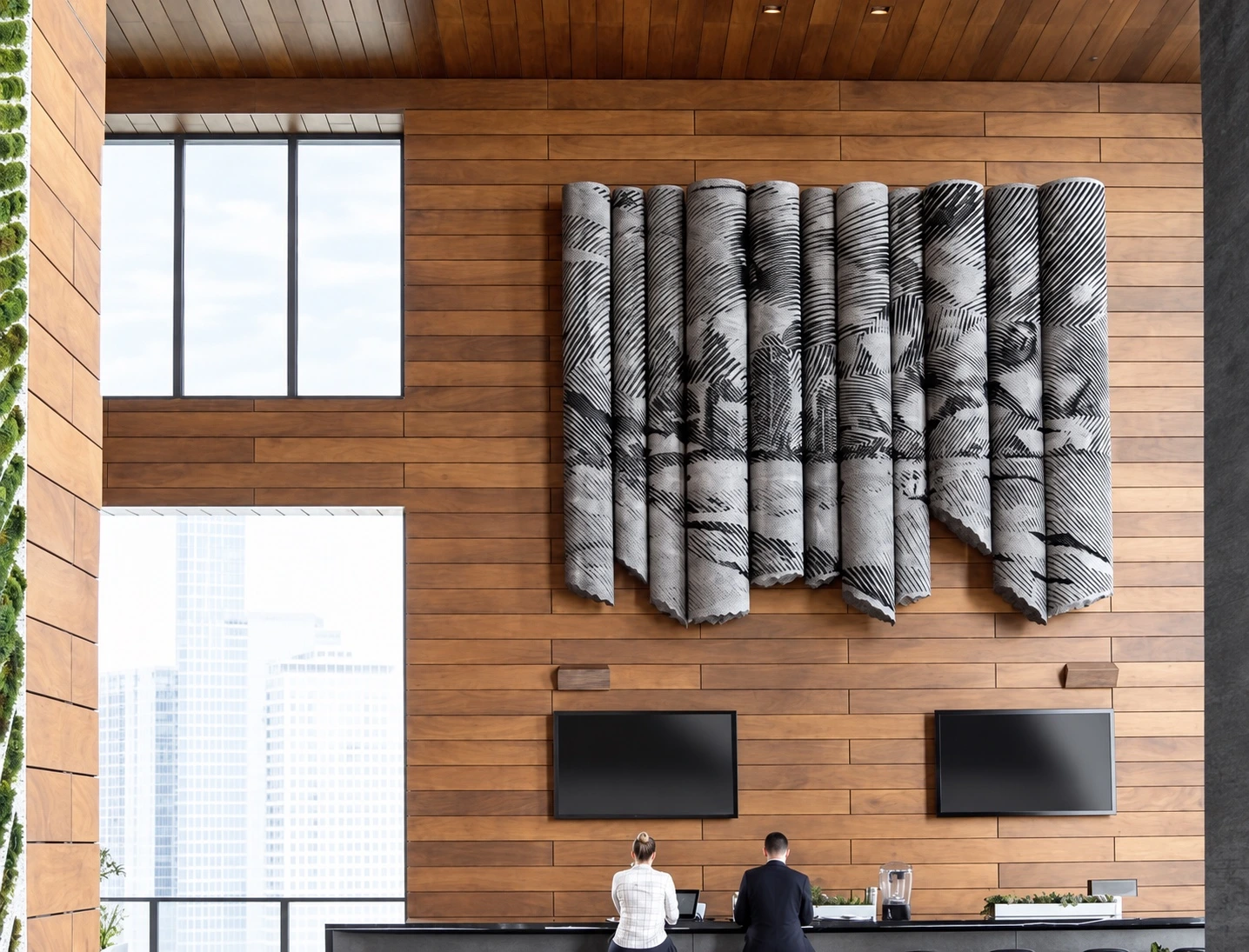 Obra lineal en el interior de E11EVEN Hotel & Residences en Miami